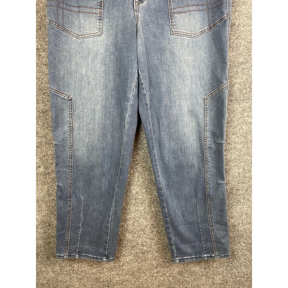 Democracy AB Solution Jeans Women's Sz 14 Blue High Rise‎ Tampered Straight Leg - Picture 4 of 15